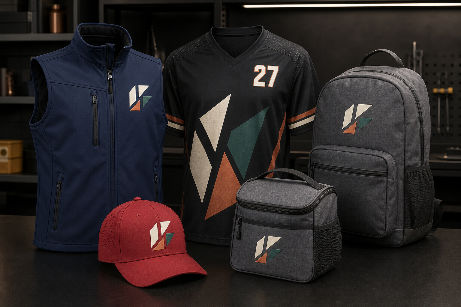 Finished heat transfer decorated vest, sports jersey, backpack, cap and insulated work bag